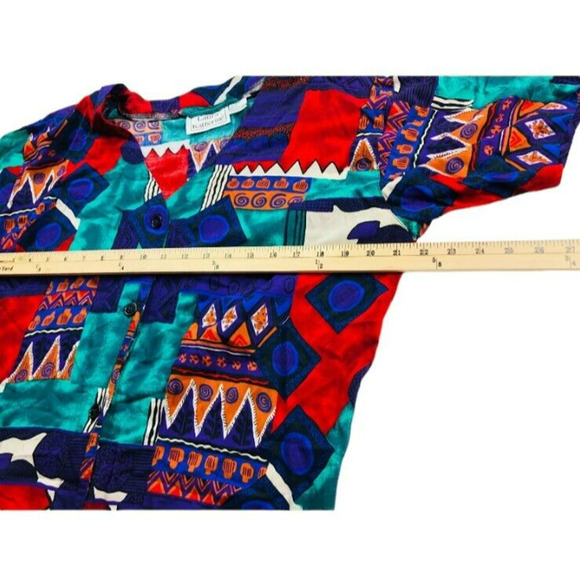 Laura Katherine Womens 100% Rayon Button Front Blouse Aztec Multicolor 18W/38 - Picture 6 of 8